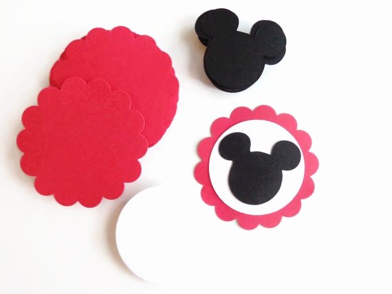 Mickey Mouse Cut Out Ears New 20 Diy Die Cut Mickey Mouse Birthday Tags Mickey Mouse Ears