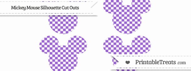 Mickey Mouse Cut Out Printable Beautiful Amethyst Checker Pattern Small Mickey Mouse Silhouette Cut