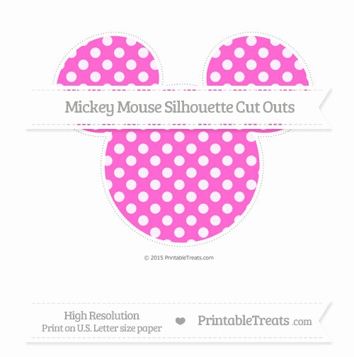 Mickey Mouse Cut Out Printable Inspirational Rose Pink Dotted Pattern Extra Mickey Mouse