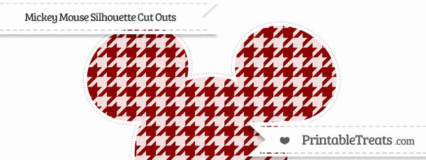 Mickey Mouse Cut Out Printable Lovely Dark Red Houndstooth Pattern Extra Mickey Mouse