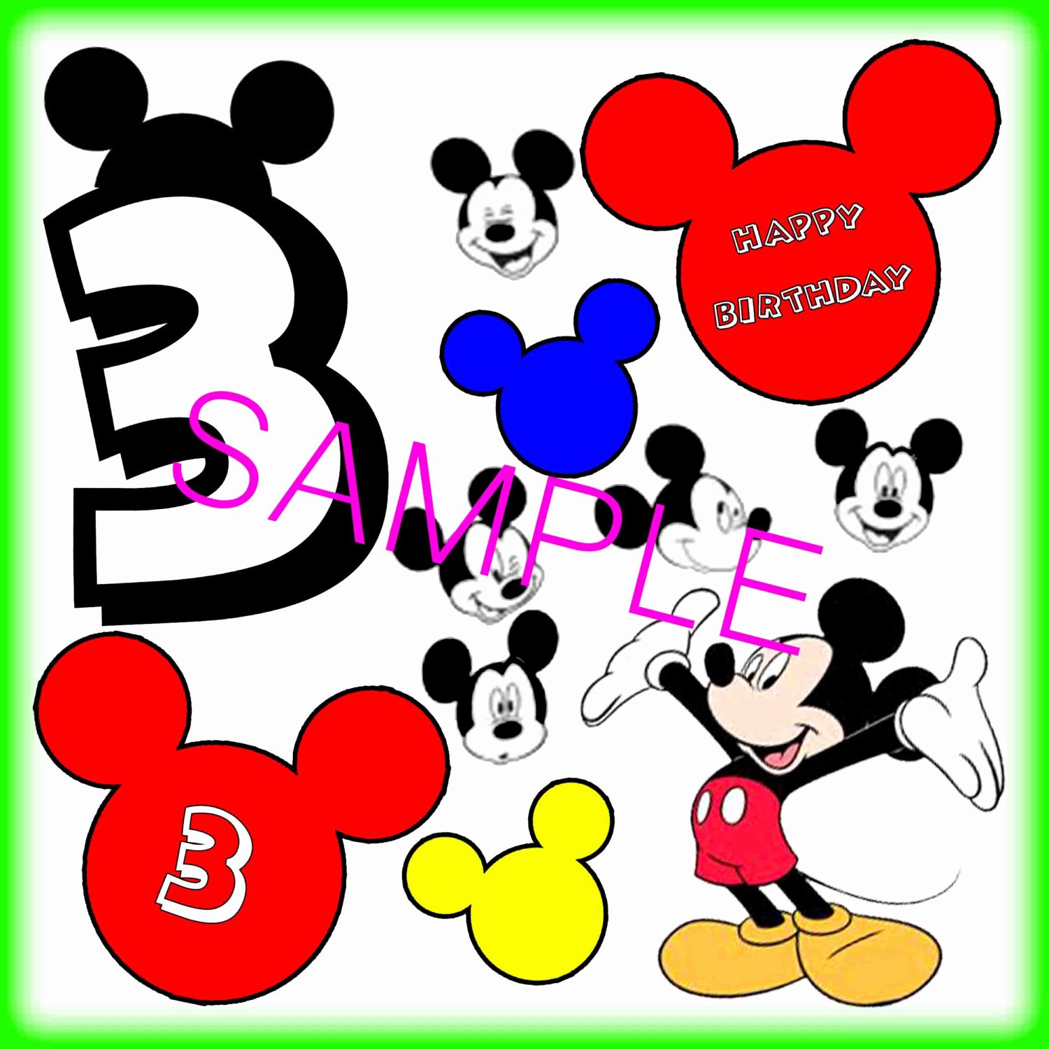 Mickey Mouse Cut Out Printable Lovely Digital Download Mickey Mouse 3rd Birthday Cut Outs Print