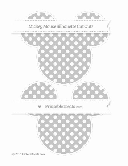 Mickey Mouse Cut Out Printable Lovely Silver Dotted Pattern Mickey Mouse Silhouette Cut