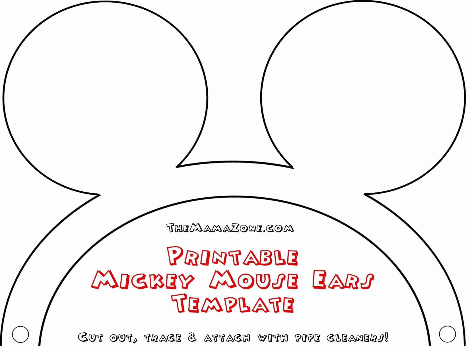 Mickey Mouse Head Cutout Template Inspirational Free Mickey Mouse Ears Template