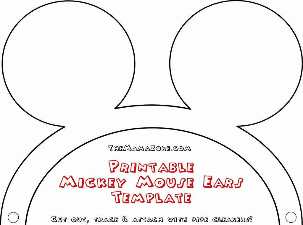 Mickey Mouse Head Template Fresh Free Mickey Mouse Ears Template