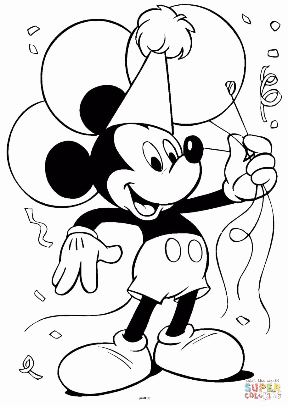 Mickey Mouse Printable Cutouts Luxury Mickey Mouse with Balloons Coloring Page