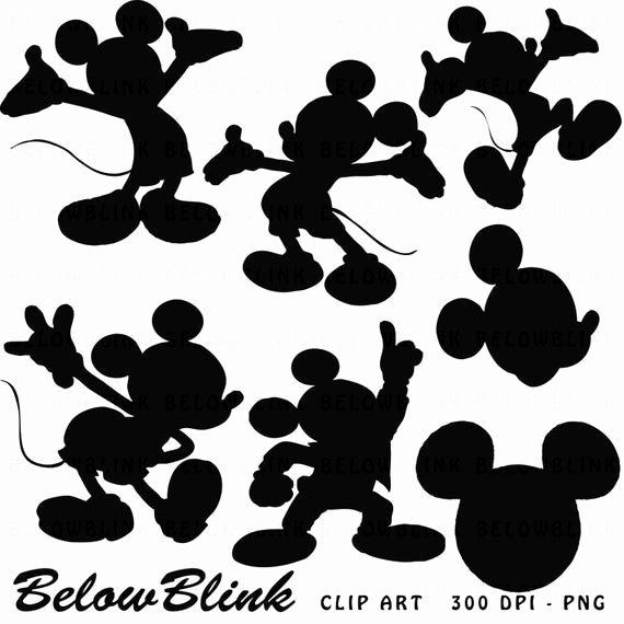 Mickey Mouse Silhouette Printable Fresh Mickey Mouse Silhouettes Clipart Clip Art Digital