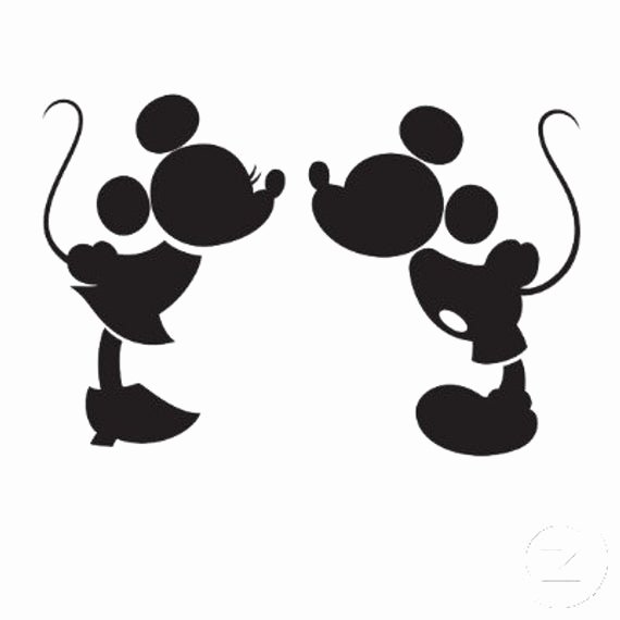 Mickey Mouse Silhouette Printable Unique Mickey and Minnie Kissing Silhouette Decal by Nerdvinyl On