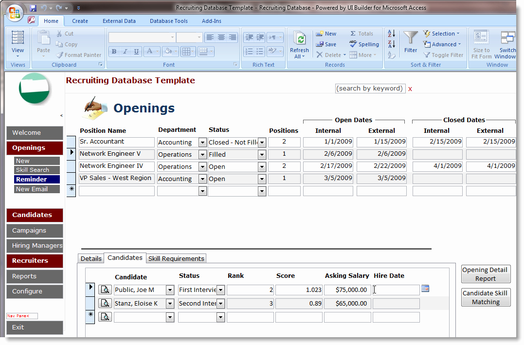 Microsoft Access Templates Unique Access Database Templates