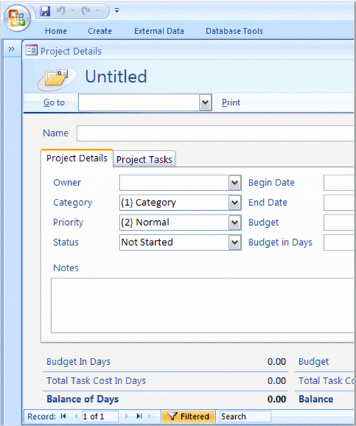 Microsoft Access Templates Unique Project Management Database for Access 2007 Newer