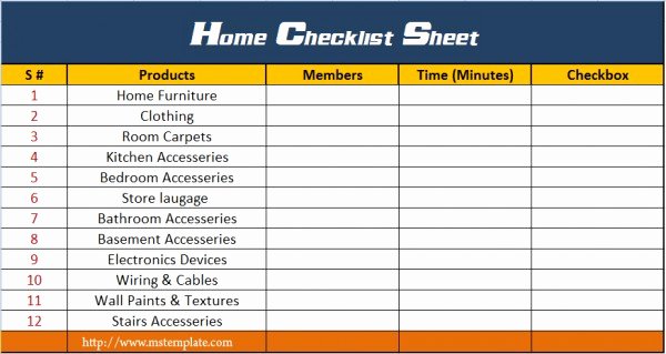 Microsoft Office Check Template Best Of Home Checklist Template