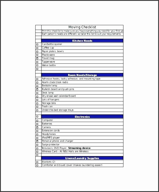 Microsoft Office Check Template New 6 Free Fice Move Checklist Template Sampletemplatess