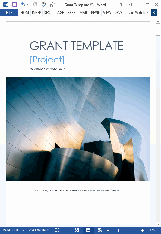 Microsoft Office Proposal Template Elegant Grant Proposal Template – Ms Word with Free Cover Letter