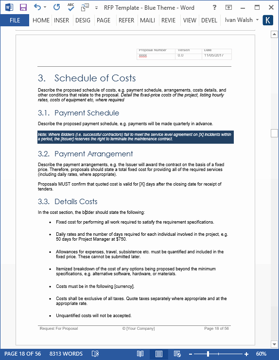 Microsoft Proposal Template Awesome Request for Proposal Rfp Template Proposal Writing Tips