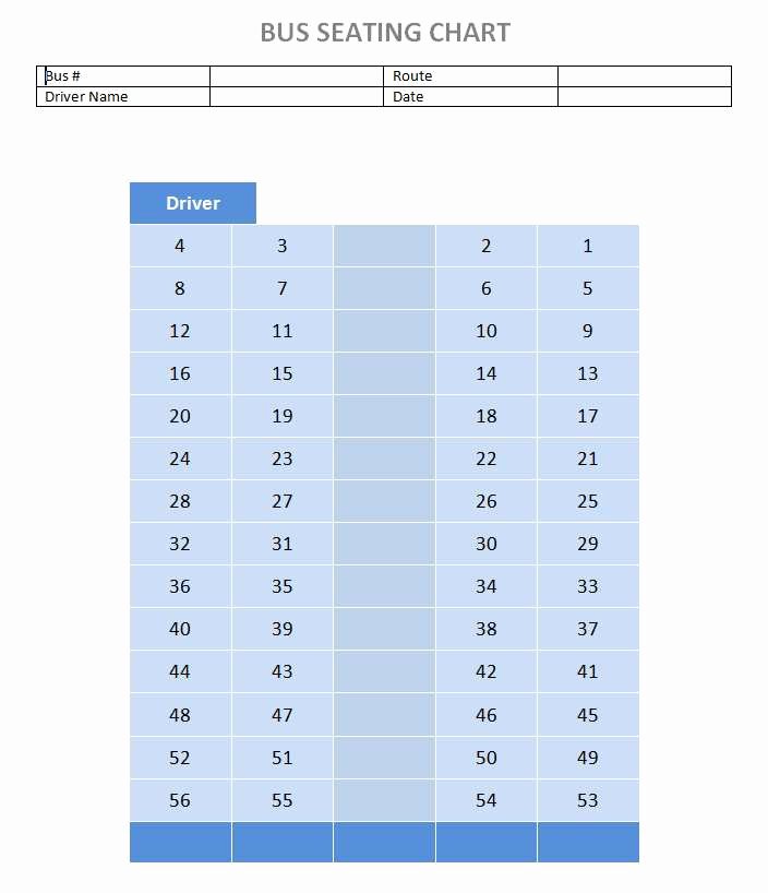 Microsoft Seating Chart Template Inspirational School Bus Seating Chart Template Free Microsoft Word