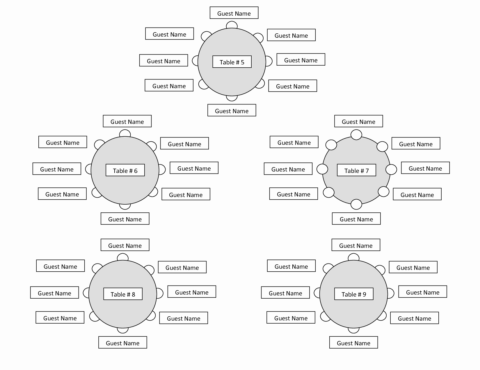 Microsoft Seating Chart Template Inspirational Table Seating Chart Template Microsoft Word