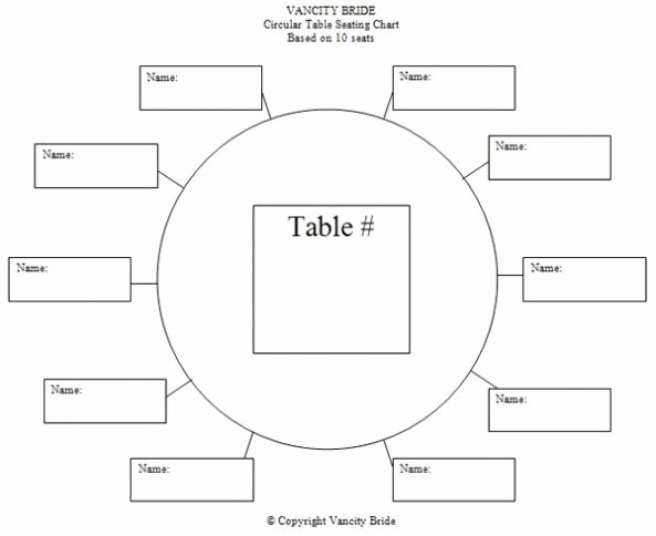 Microsoft Seating Chart Template Lovely Circular Table Chart for 10 Guests Wedding