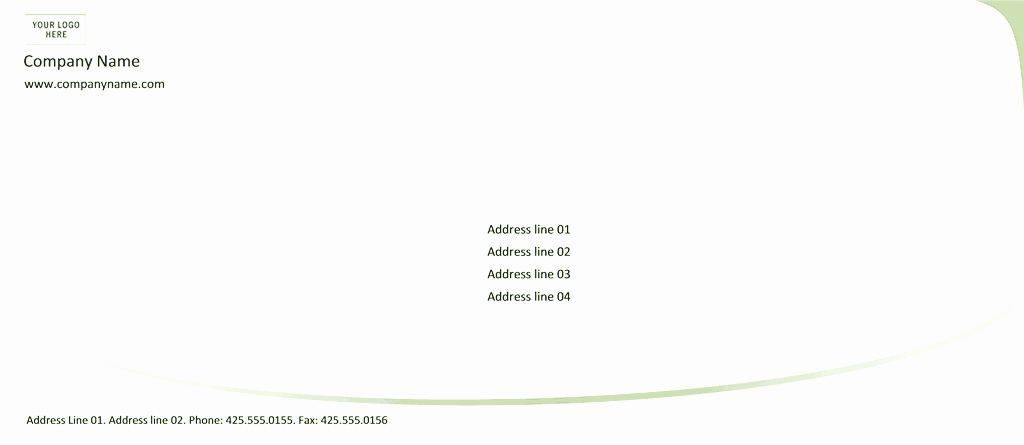 Microsoft Word Envelope Template Free Download Fresh Download Free Envelope Green Wave Design Envelope