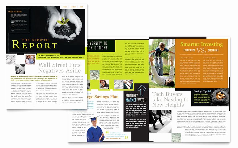 Microsoft Word Magazine Templates Beautiful Wealth Management Services Newsletter Template Word