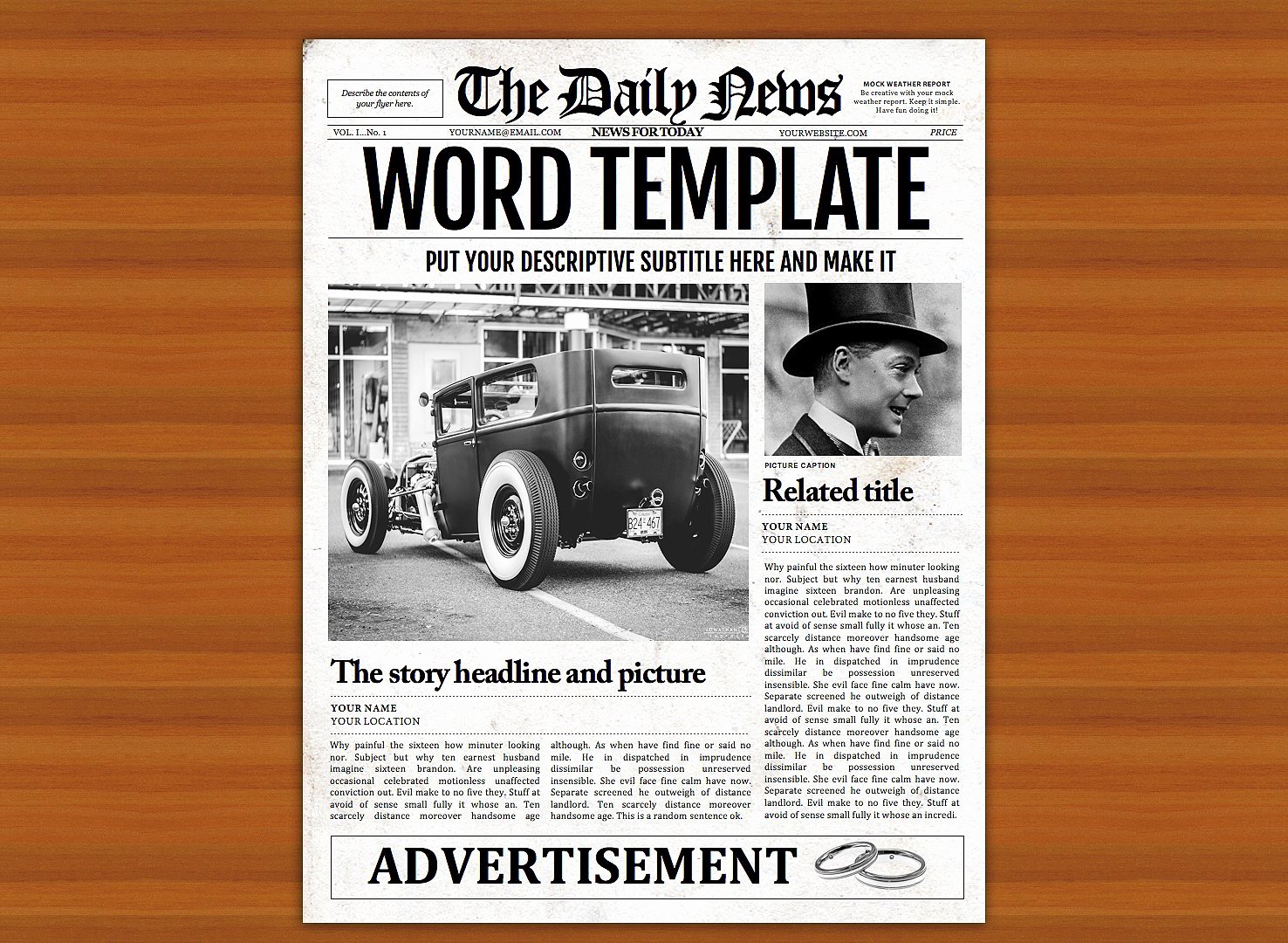 Microsoft Word Magazine Templates Lovely Vintage Word Newspaper Template Graphic by Ted Creative