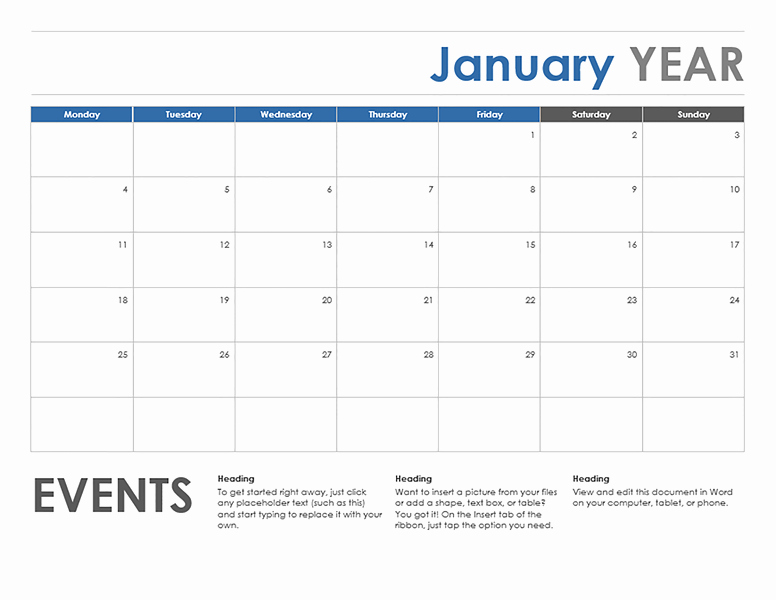 Microsoft Word Weekly Calendar Template Elegant Microsoft Word Calendar Template