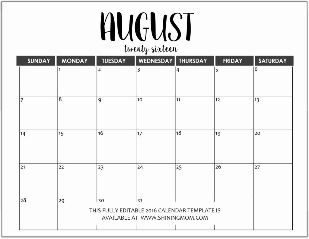 Microsoft Word Weekly Calendar Template Fresh Just In Fully Editable 2016 Calendar Templates In Ms Word