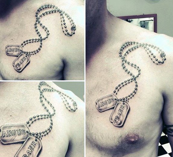 Military Dog Tags Drawing Elegant 30 Dog Tag Tattoos for Men Masculine Design Ideas