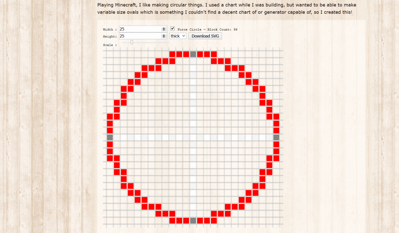 Minecraft Circle Templates Fresh Minecraft — Pixel Circle Oval Generator Minecraft