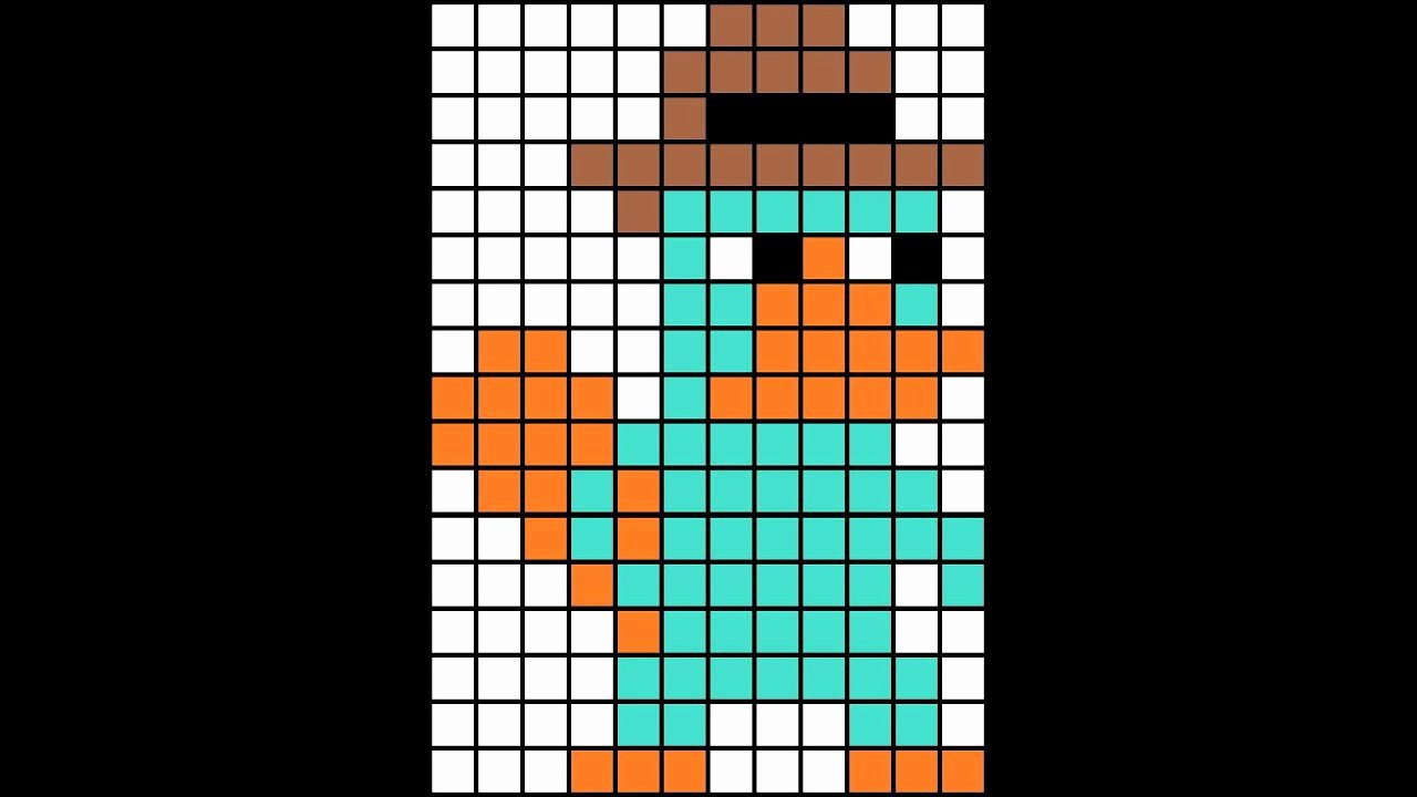 Minecraft Pixel Art Template Maker Beautiful Minecraft Pixel Art Template Perry the Platypus