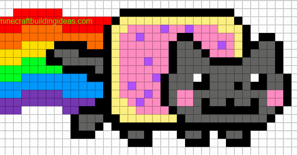 Minecraft Pixel Art Template Maker Beautiful Minecraft Pixel Art Templates Nyan Cat