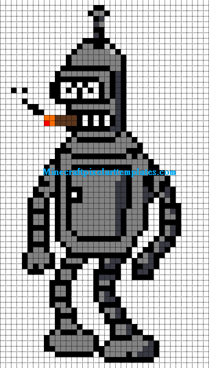 Minecraft Pixel Art Template Maker Elegant Bender Futurama