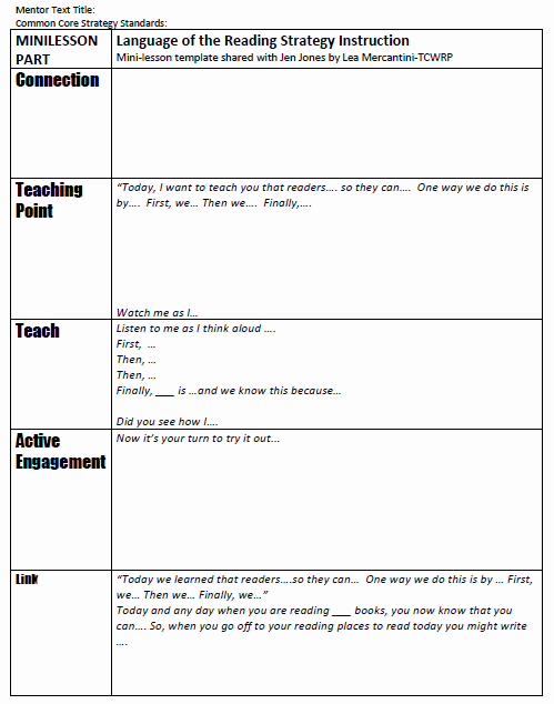 Mini Lesson Template Lucy Calkins Unique Embracing Tier 2 [in the Rti Process] and All the Mclass