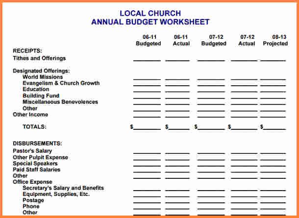 Ministry Budget Template Fresh 10 Sample Church Bud Spreadsheet