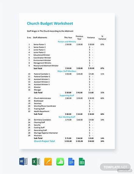 Ministry Budget Template Inspirational 12 Church Bud Templates Doc Excel Pdf