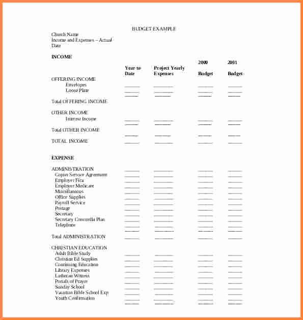 Ministry Budget Template Lovely 10 Sample Church Bud Spreadsheet