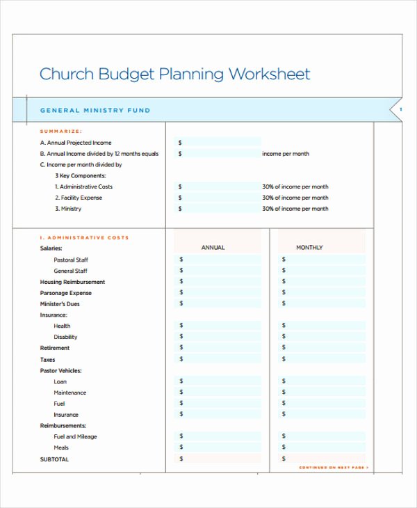 Ministry Budget Template New 31 Bud Templates
