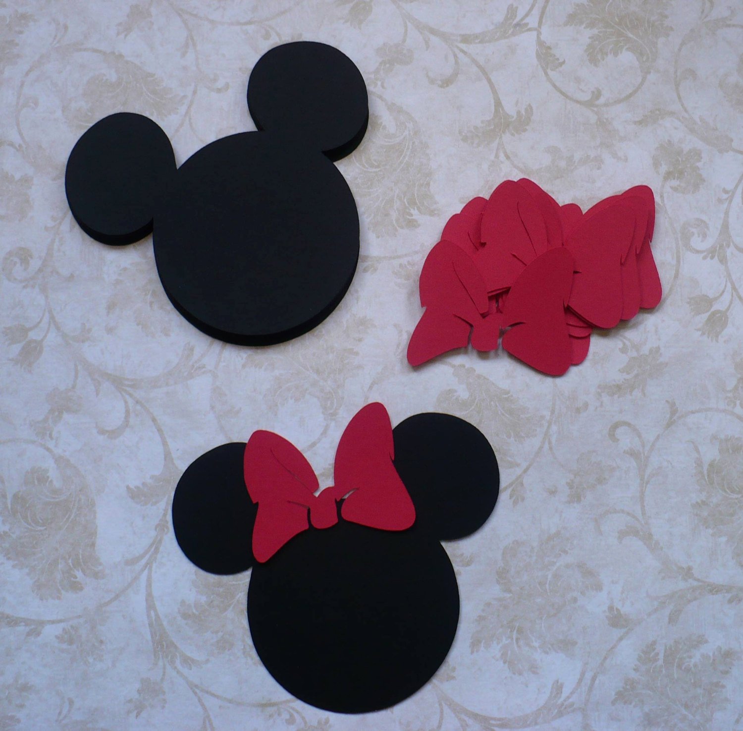 Minnie Mouse Cut Out Head Unique 12 Minnie Mouse Head Shapes Red Bow 3 5 Inch Die Cut Pieces