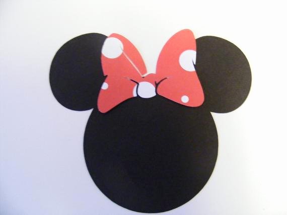Minnie Mouse Ears Cut Out New 20 Minnie Mouse Head and Ears Die Cut with Polka Dot Bow