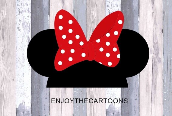 Minnie Mouse Ears Cut Out New Minnie Mouse Ears with Bow Svg File by Enjoythecartoons