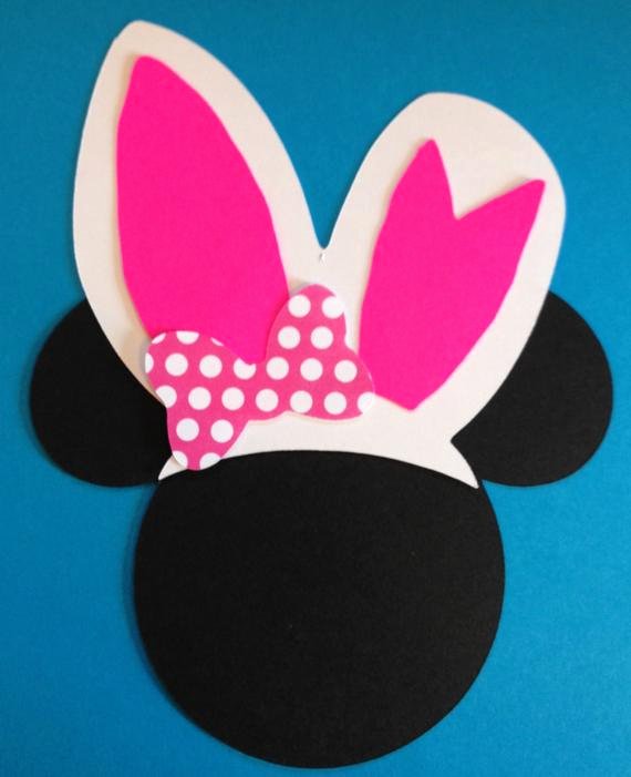 Minnie Mouse Ears Cut Out Unique Items Similar to 5&quot; Minnie Mouse Head with Bunny Ears