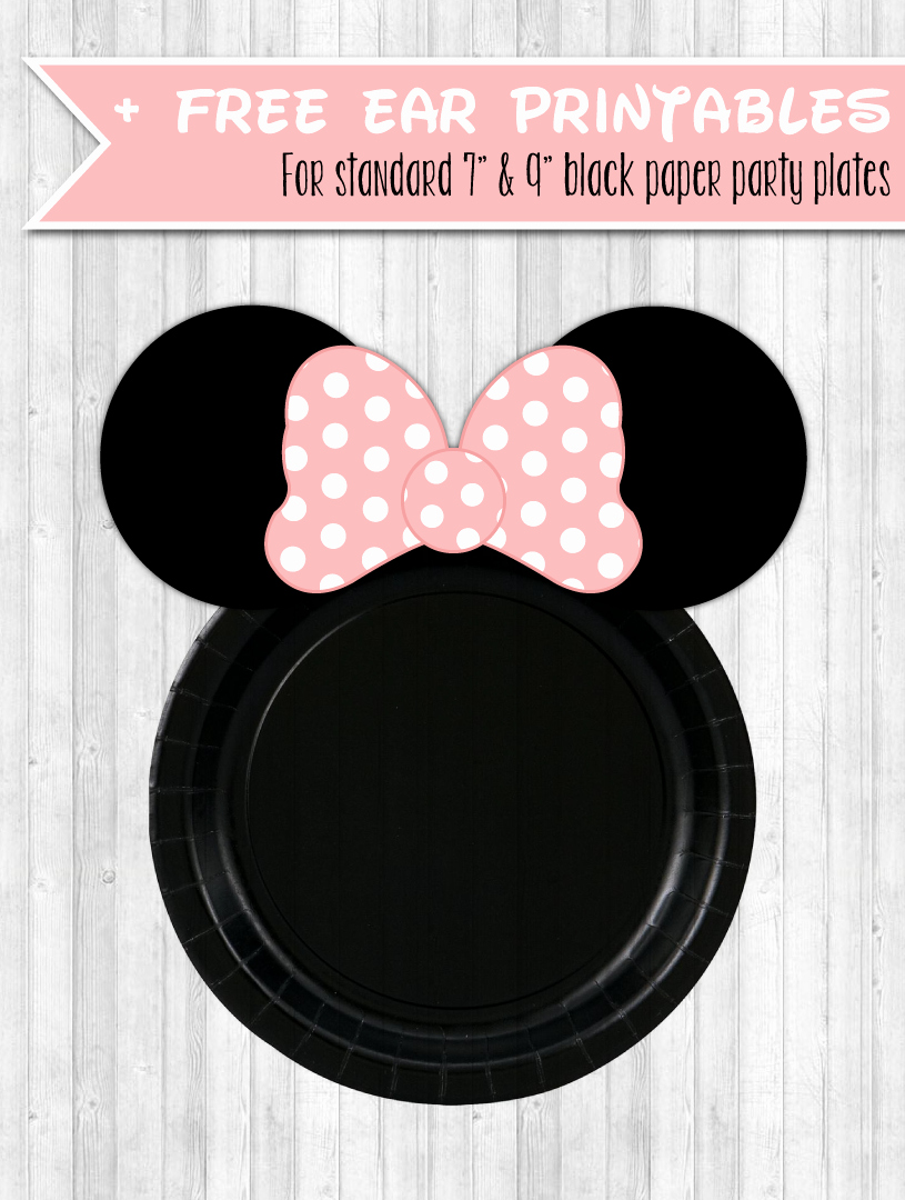 Minnie Mouse Ears Printable Beautiful Minnie Party Decor Pack Gold Glitter &amp; Blush Pink