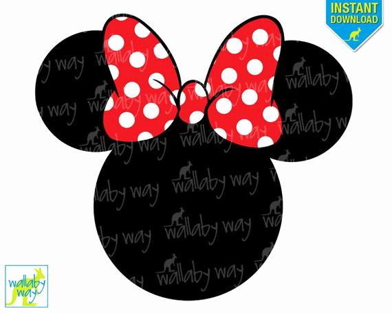 Minnie Mouse Head Silhouette Printable New Items Similar to Minnie Mouse Head Red Bow Printable Iron