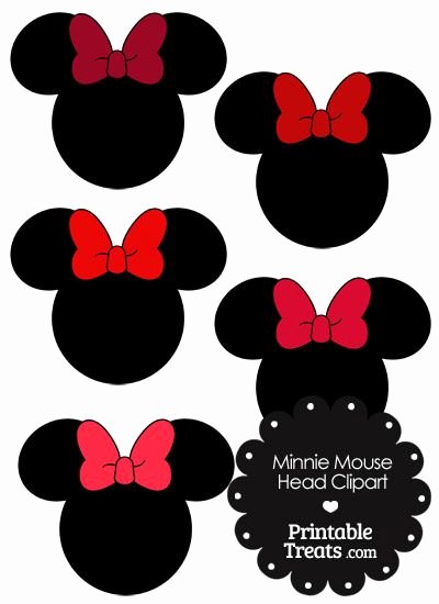 Minnie Mouse Head Silhouette Printable New Minnie Mouse Head Clipart with Red Bows From