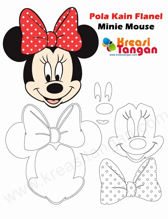 Minnie Mouse Template Pdf Beautiful Pola Kain Flanel Minnie Mouse Craft Ideas