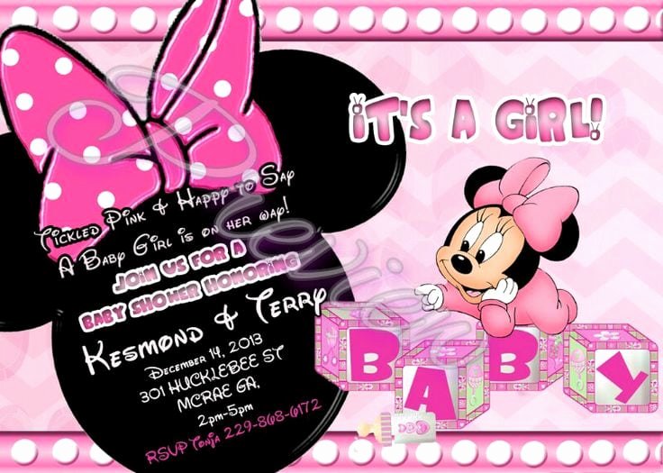 Minnie Mouse Template Pdf Fresh Minnie Mouse Baby Shower Invitation