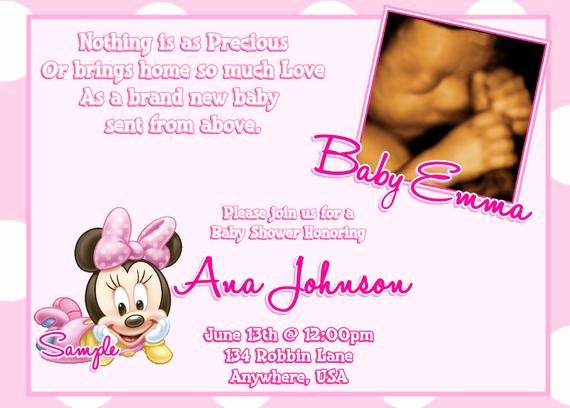 Minnie Mouse Template Pdf Lovely Minnie Mouse Baby Shower Invitations Baby Minnie Mouse Baby