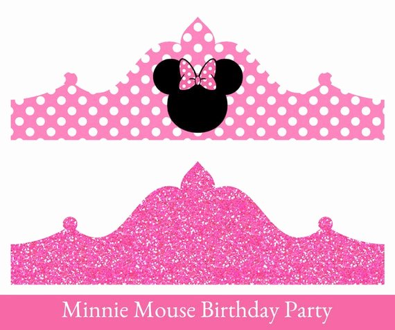 Minnie Mouse Template Pdf New Minnie Mouse Birthday Crown Printable Party Crown Minnie