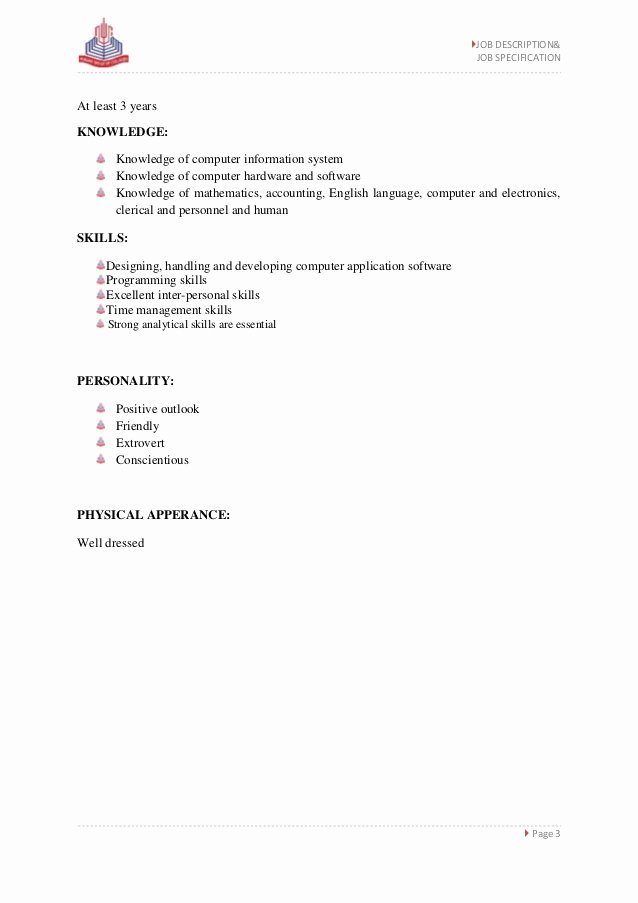 Mis Job Description Unique Job Analysis Of Mis Manager