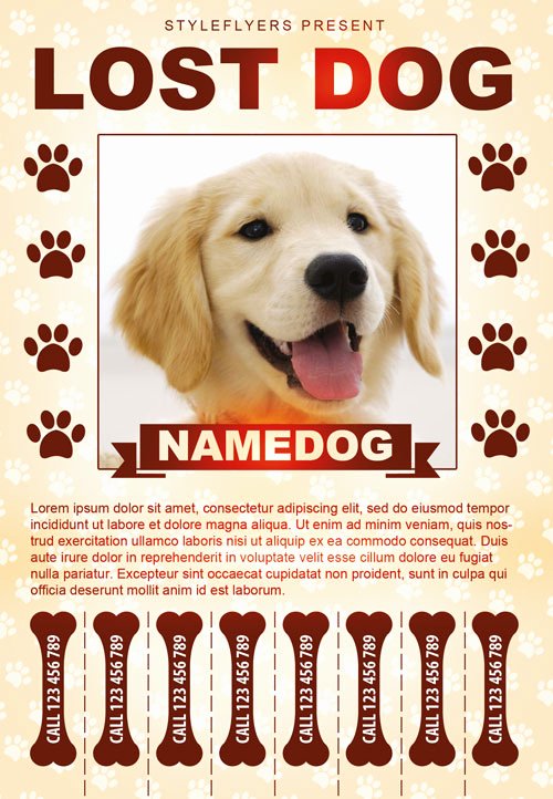 Missing Dog Template Fresh Lost Dog Free Flyer Template Download for Shop