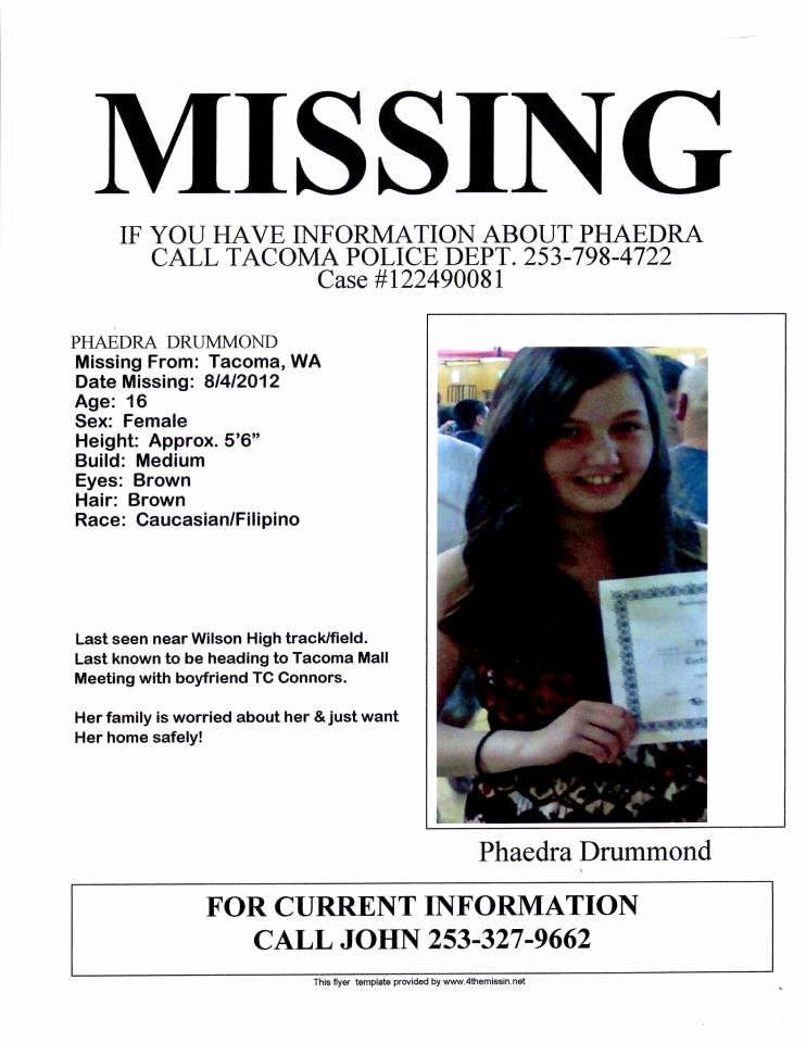 Missing Person Flyer Template Best Of Missing Person