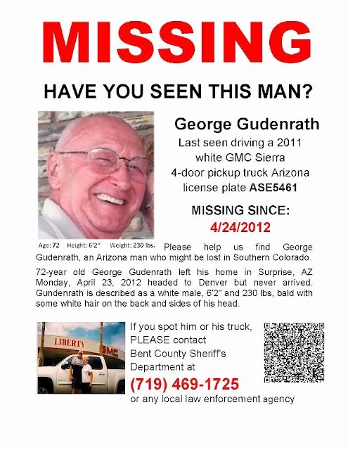 Missing Person Flyer Template Elegant George Gudenrath Missing Person Arizona